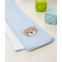Bufanda bebé azul con osito