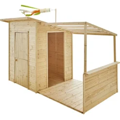 Cabaña infantil de madera con porche Santa Bárbara