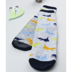 Calcetines antideslizantes niño gris/azul Dinosaurios