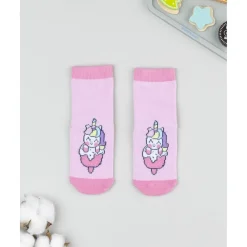 Calcetines antideslizantes niña rosa unicornio