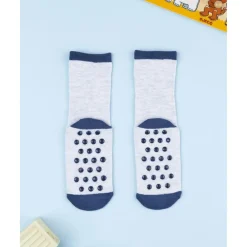 Calcetines antideslizantes niño gris tigre