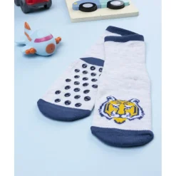 Calcetines antideslizantes niño gris tigre