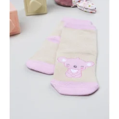 Calcetines antideslizantes niña beige/rosa koala