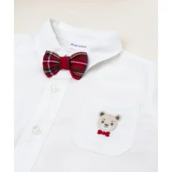 Camisa bebé blanca con pajarita