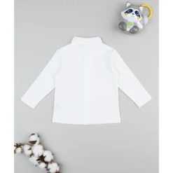 Camisa blanca con bordado perritos niño
