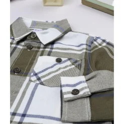 Camisa de niño de franela verde