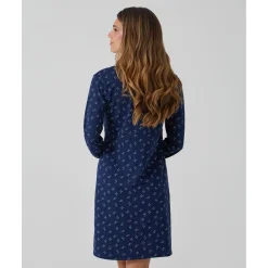 Camisa de noche premamá azul con flores all-over