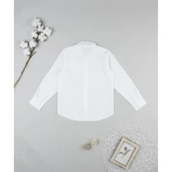 Camisa niño blanca con pajarita azul