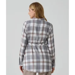 Camisa premamá y de lactancia con estampado tartán