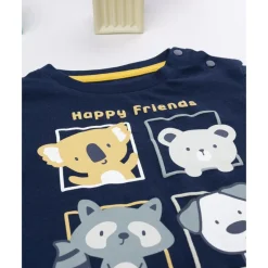 Camiseta azul “Happy friends” para niño