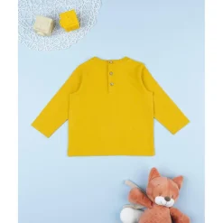 Camiseta bebé amarilla con estampado osito