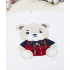 Camiseta bebé blanca con oso Teddy