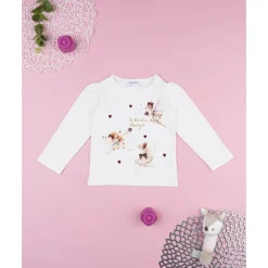 Camiseta blanca con hadas para niña