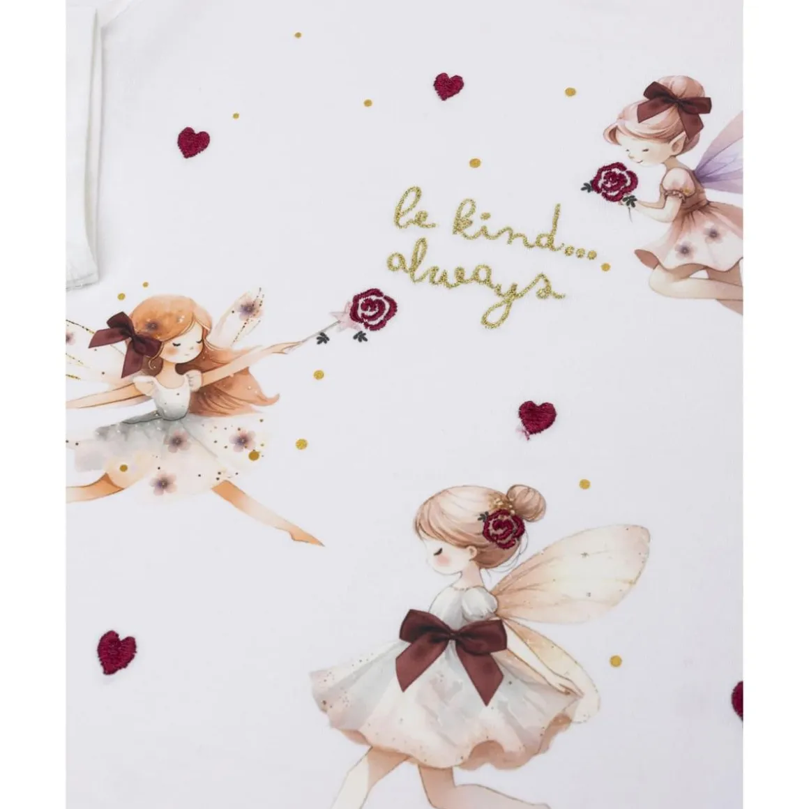 Camiseta blanca con hadas para niña