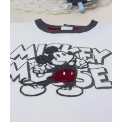 Camiseta blanca de manga larga para niño Mickey Mouse