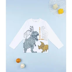 Camiseta blanca Dino niño