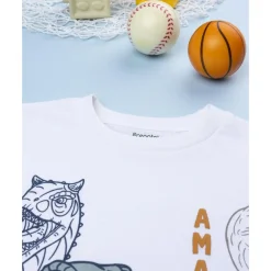 Camiseta blanca Dino niño