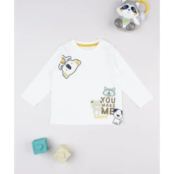 Camiseta blanca “You make me happy” para niño