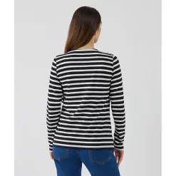 Camiseta de lactancia con estampado de rayas blanco/azul