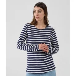 Camiseta de lactancia estampada de rayas