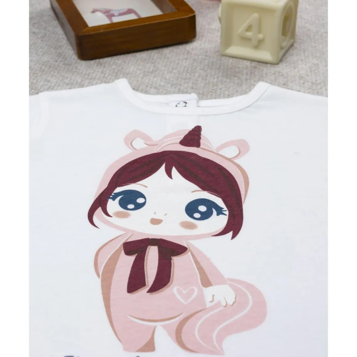 Camiseta de niña blanca Lady Unicorn