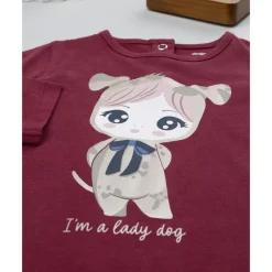 Camiseta de niña burdeos Lady Dog