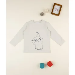 Camiseta de niño Pokémon beige de manga larga