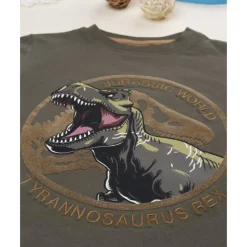 Camiseta de niño verde con estampado Jurassic