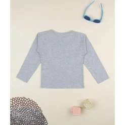 Camiseta gris estampada para niña