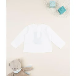 Camiseta infantil blanca con estampado de osito