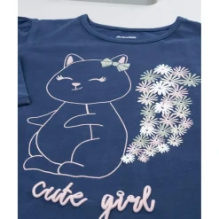 Camiseta niña azul con ardilla
