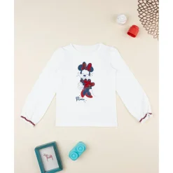 Camiseta niña blanca – Minnie manga larga