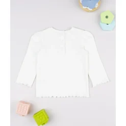 Camiseta niña blanca canalé