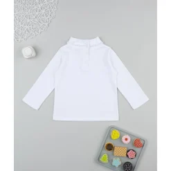 Camiseta niña blanca con cuello fruncido
