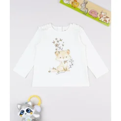Camiseta niña blanca con zorrito