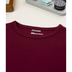 Camiseta niña burdeos de manga larga