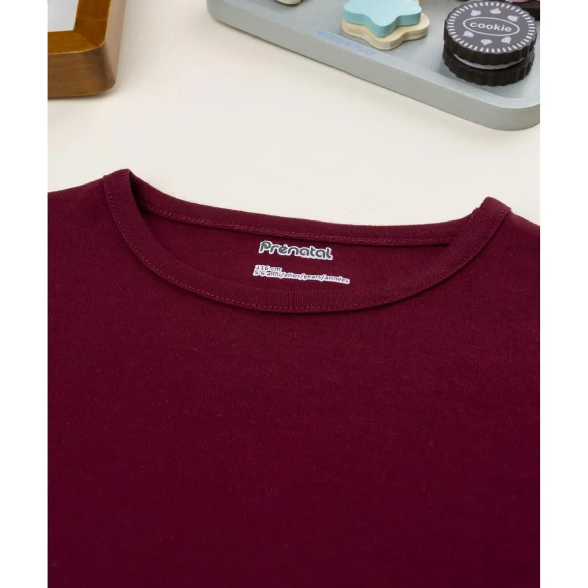 Camiseta niña burdeos de manga larga