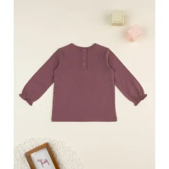 Camiseta niña rosa oscuro con estampado