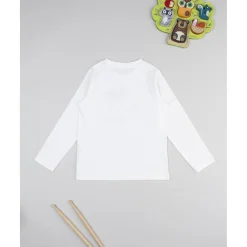 Camiseta niño blanca estampada