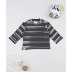 Camiseta niño gris y azul