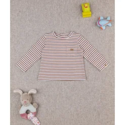 Camiseta niño marrón con bolsillo