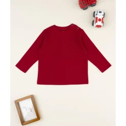 Camiseta roja de manga larga para niño