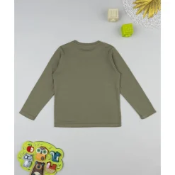 Camiseta verde de manga larga para niño