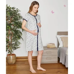 Camisón de maternidad con estampado de corazones