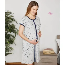 Camisón de maternidad con estampado de corazones