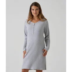 Camisón premamá gris de canalé