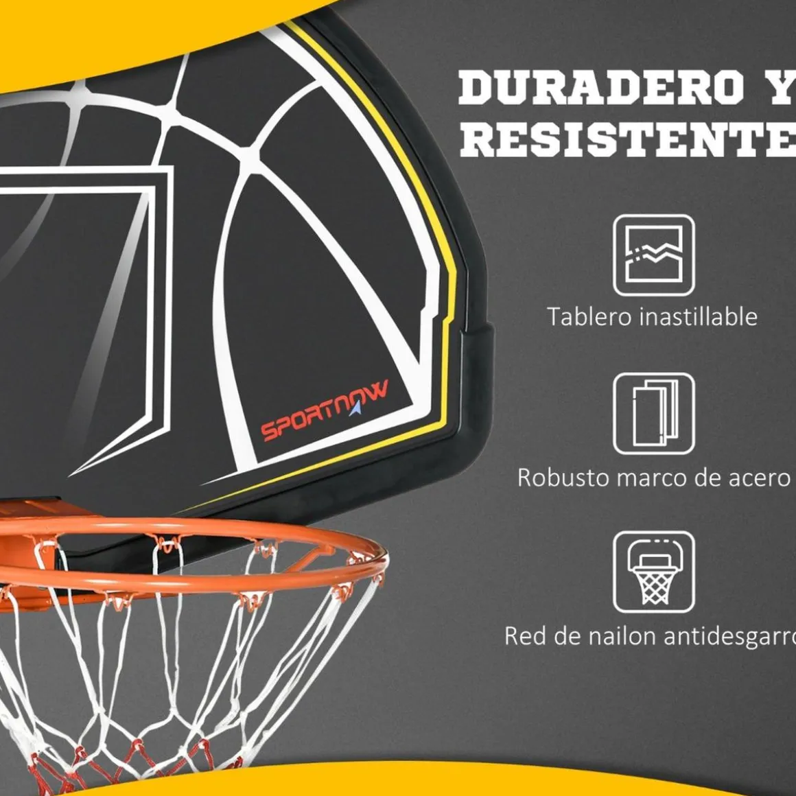 Canasta de Baloncesto bicolor para puerta o pared