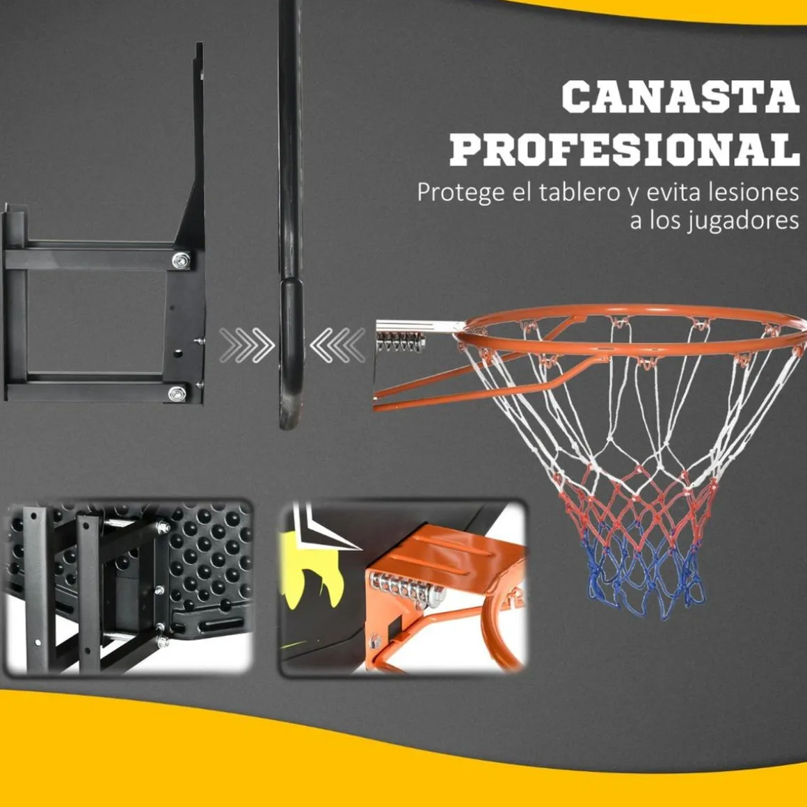 Canasta de Baloncesto bicolor para puerta o pared