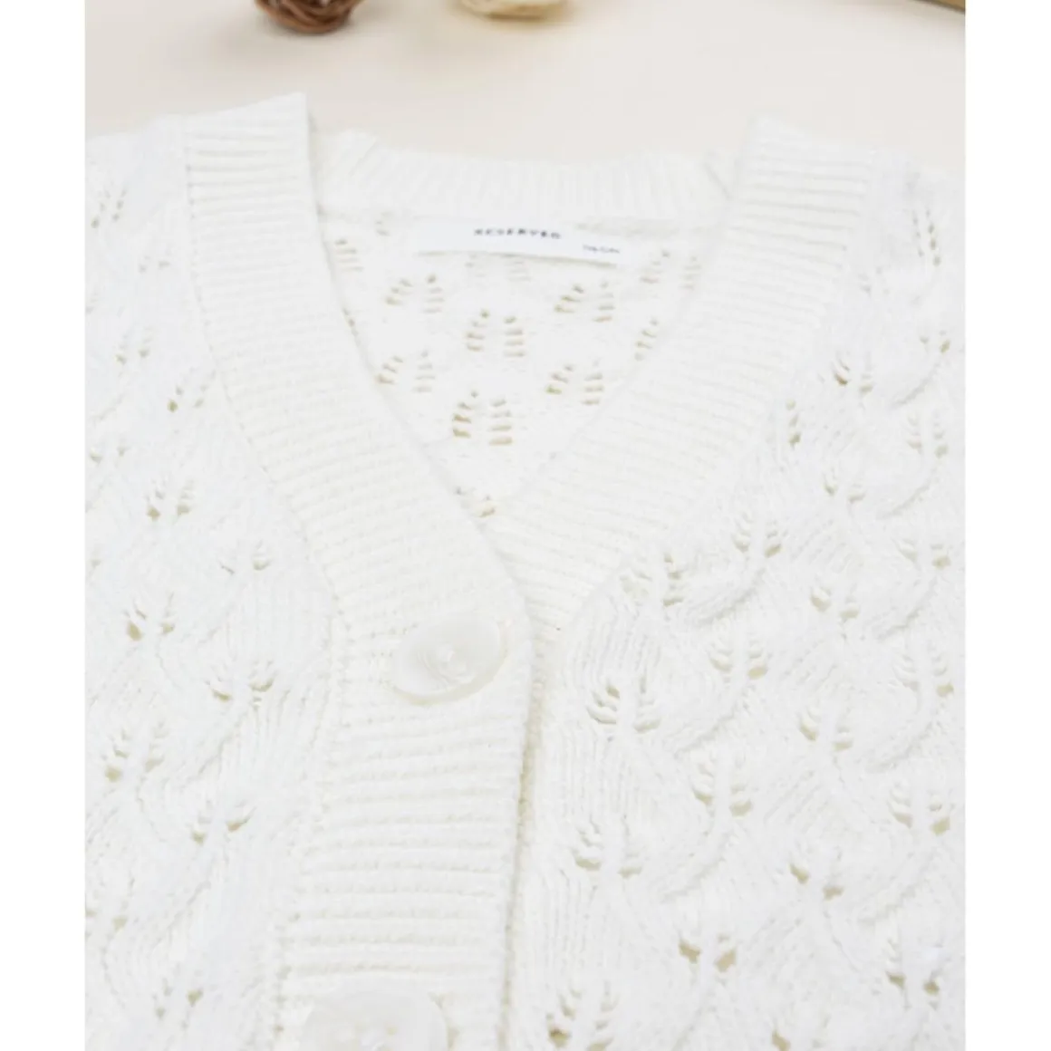 Cardigan calado niña blanco