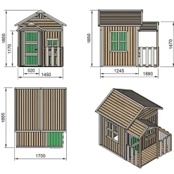 Casita infantil Olden de madera Verde